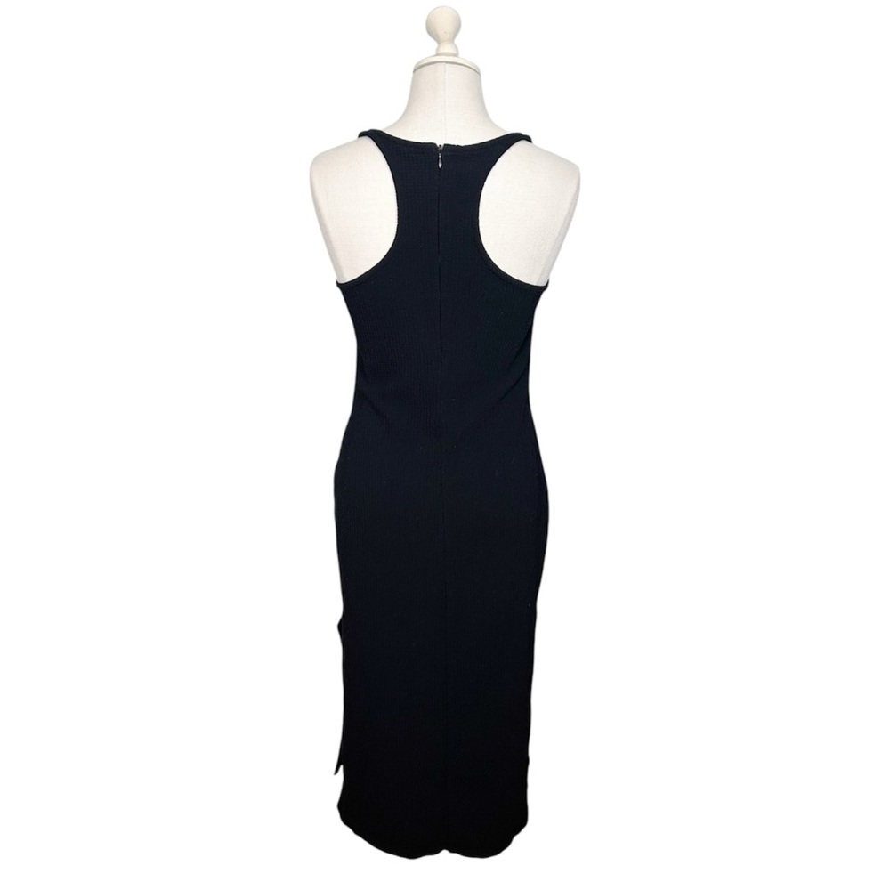 Babette Textured Black Racerback Midi Dress - Picture 3 of 9